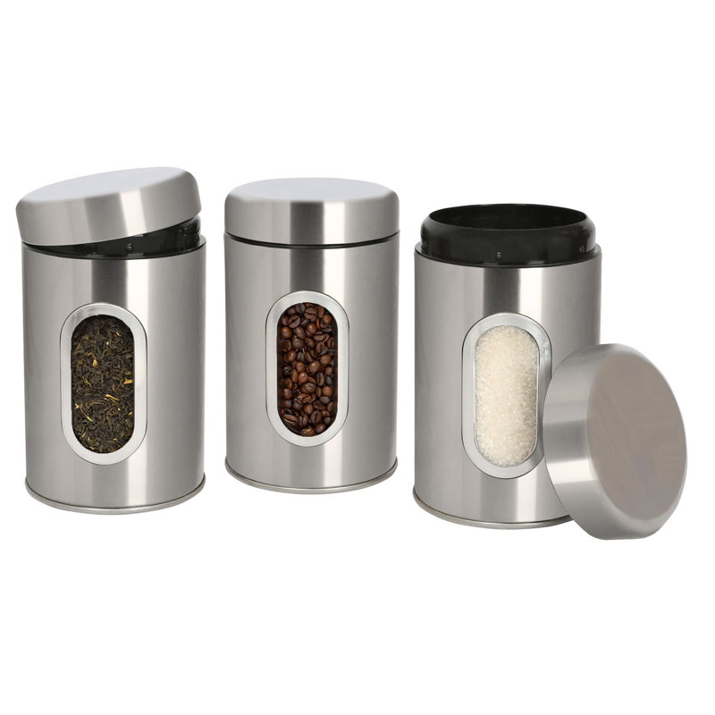 Harbour Housewares - Food Storage Container with Window - Brushed, 1