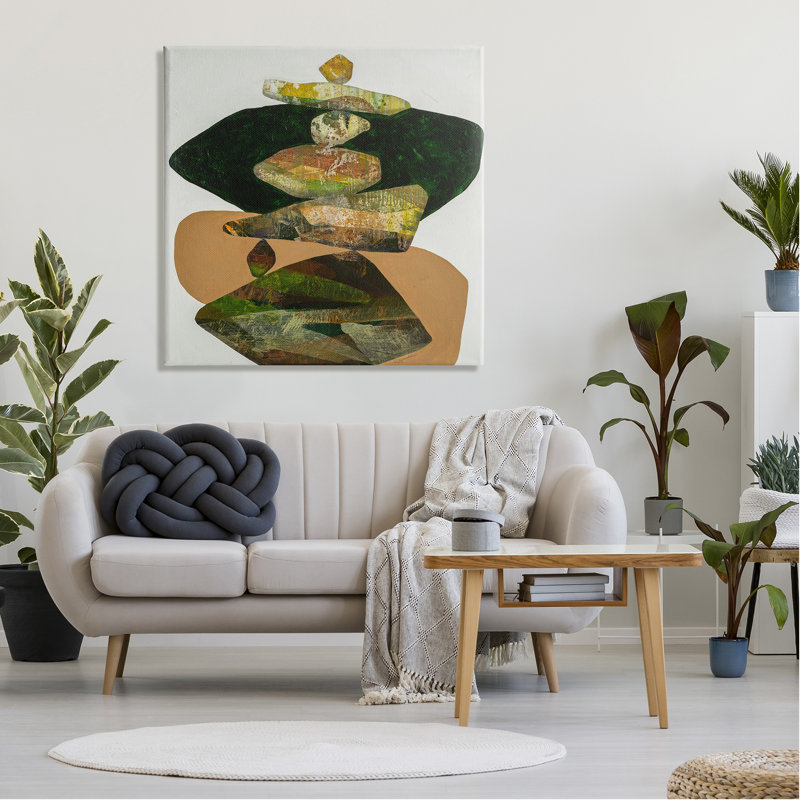 «Stacked Rocks Contemporary Nature» par Ruth Fromstein, impression sur toile tendue, H 36 po x l 36 po x P 1,5 po
