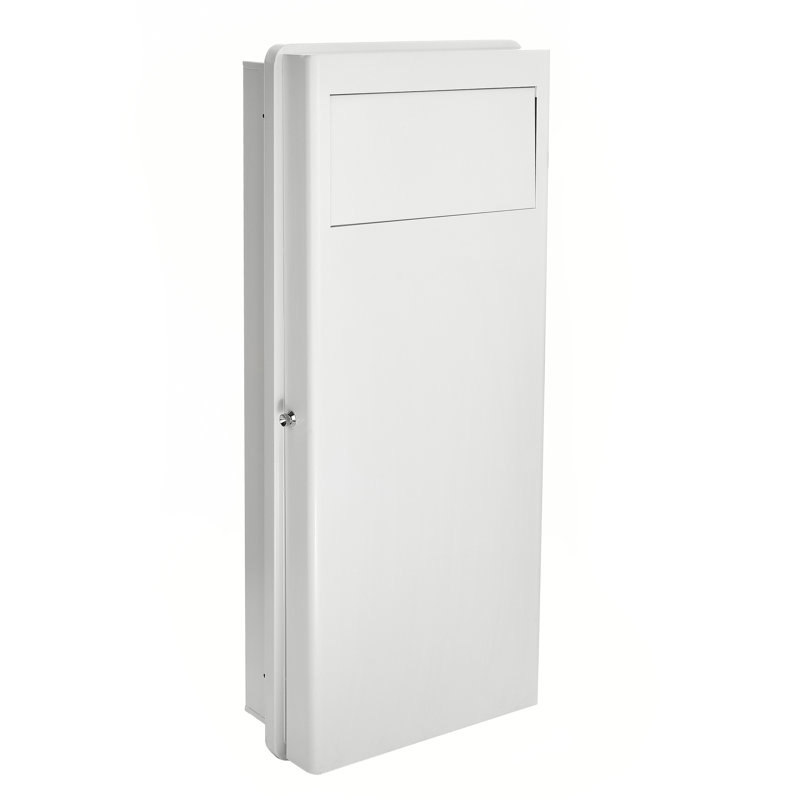 White Steel Built-In Wall Laundry Hamper