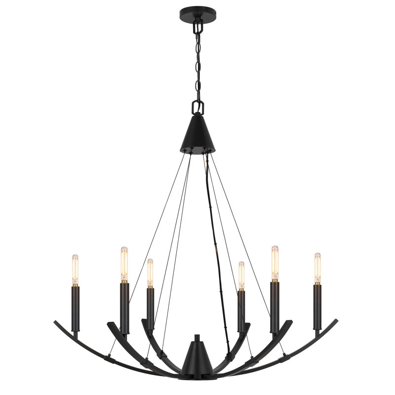 Lustre en métal bronze huilé 6 lumières Equinox