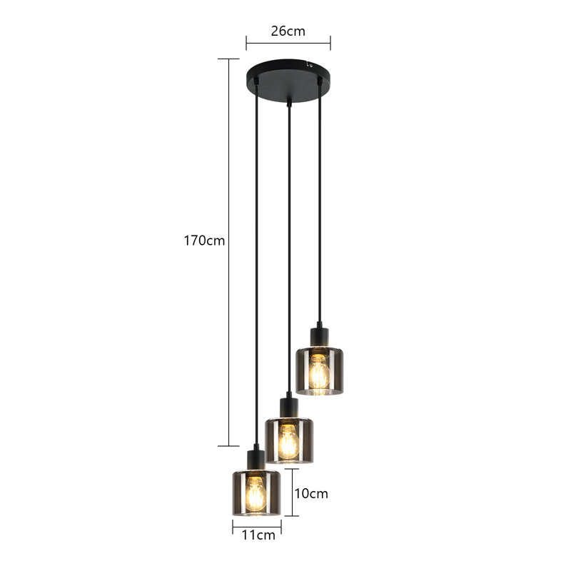 3 - Light Black Cluster Pendant