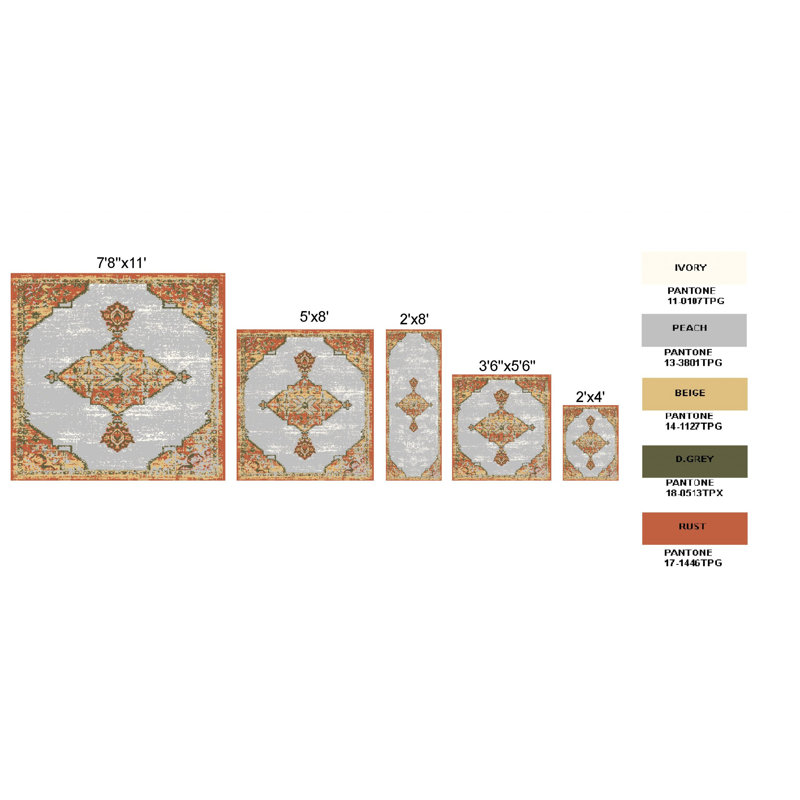 Moroccan Indoor Rug, Rectangle 3'6" x 5'6"