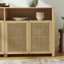 63" Mid Century Modern Rattan Sideboard Buffet Cabinet With Storage-2014920160