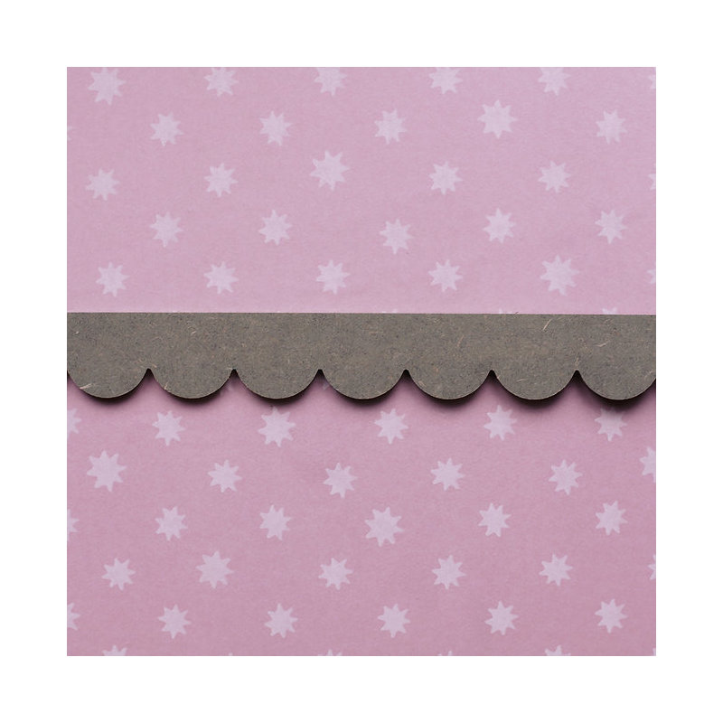 Medium Decorative Scallop Design Trim - 95 x 5cm -Edging MDF Wood (Moisture Resistant) - Dado Moulding for DIY, Natural