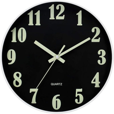 Jofomp Glow In The Dark Clock, 12 Inch Modern Silent Non Ticking Wall Clocks Battery Operated, Night Light Wall Clock For Living Room Decor, Wall Clock Decorative For Kitchen Bedroom