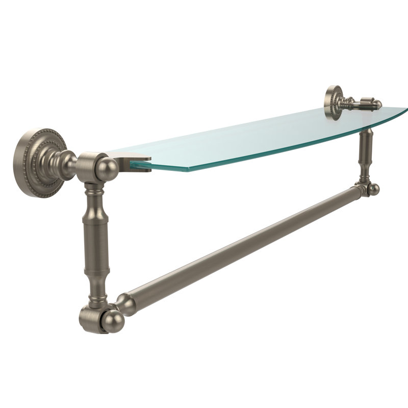Marchmont Bracket Shelf with Towel Bar, 5" H x 28" W x 6.1" D, Antique Pewter