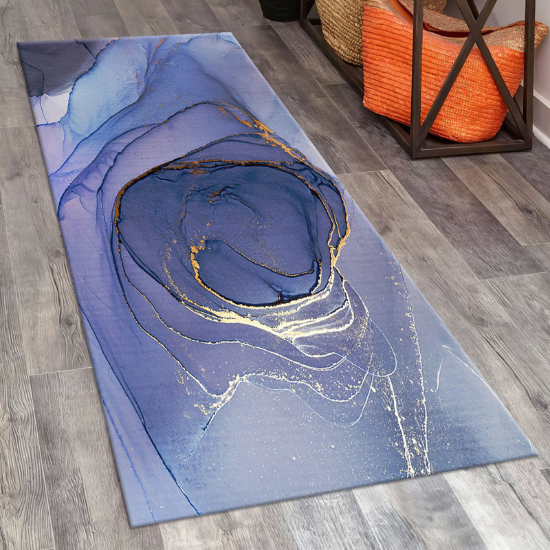 Chic Bohemian Printed Rug with Soft Pile Featuring a Harmonious Blend of Cool and Neutral Tones for a Relaxing and Stylish Home Decor Addition