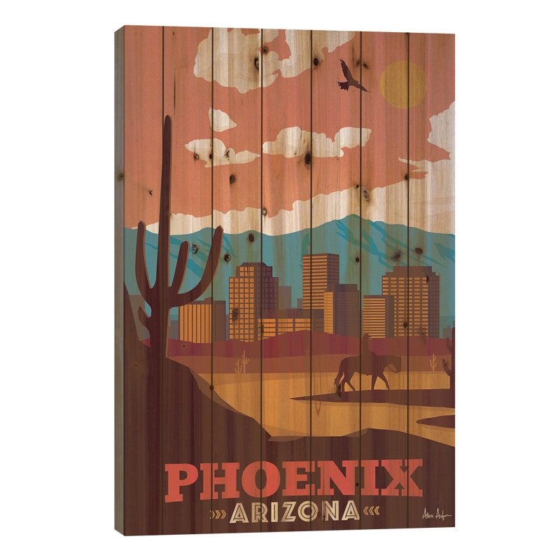 «Phoenix On Wood» par IdeaStorm Studios, reproduction, H 26 po x l 18 po x P 1,5 po