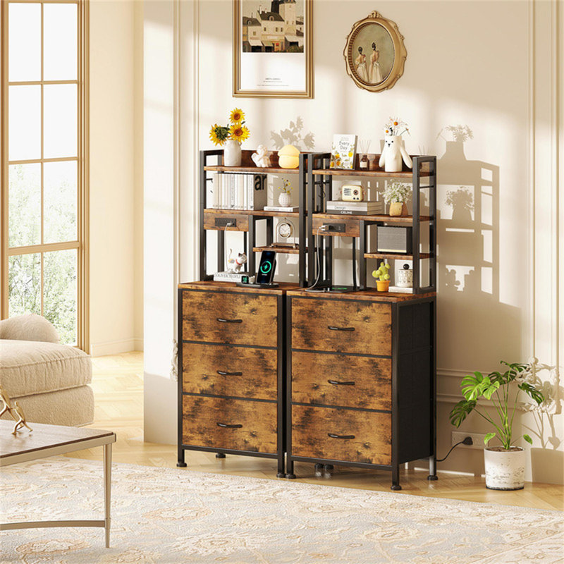 40cm W Metal Bedside Table