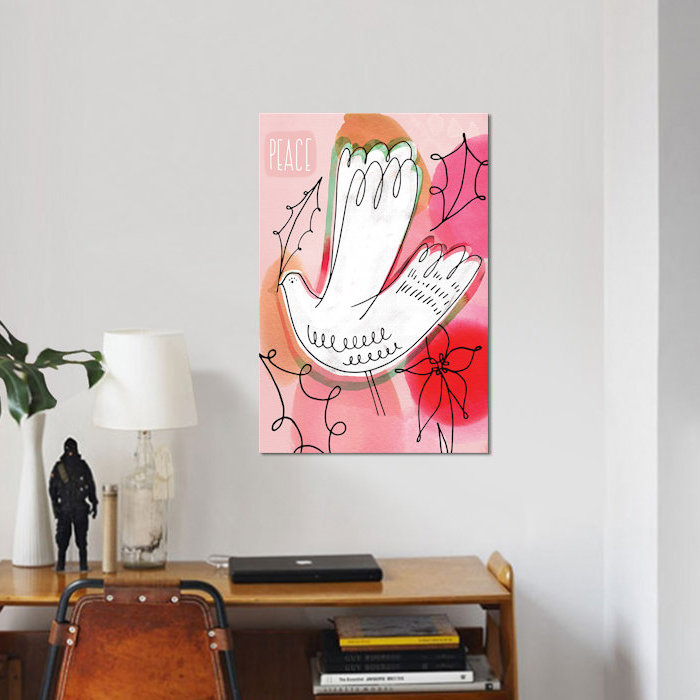 «Peace Dove» par Sara Franklin, reproduction sur toile tendue, H 26 po x l 18 po x P 1,5 po, Toile tendue, Pas de tapis
