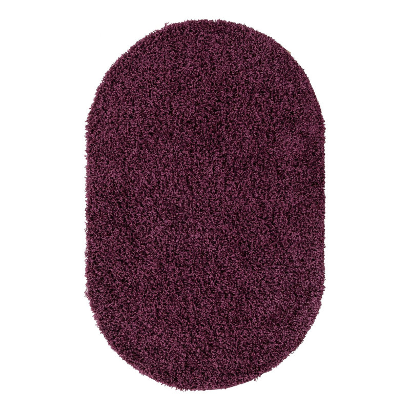 Capwell Performance Indoor Rug, Oval 3'1" x 5'3", Eggplant Purple