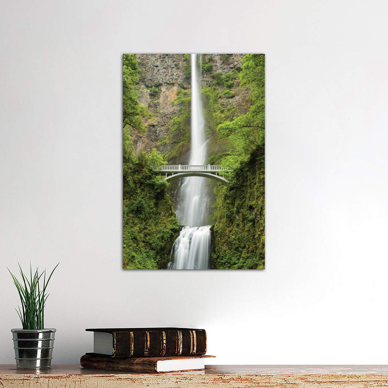 " Multnomah Falls, Oregon " by Stefan Hefele, Wrapped Canvas, 26" H x 18" W x 1.5" D