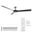 Torque Indoor/Outdoor 3-Blade Smart Ceiling Fan 70" and Remote Control, Works With Alexa and iOS or Android App-82982529