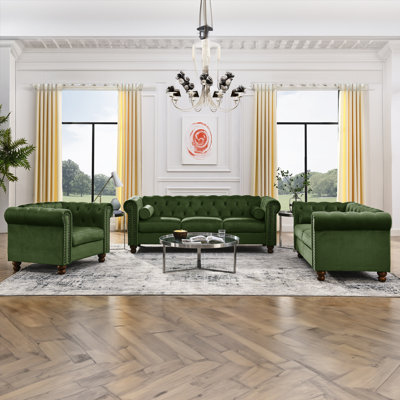 Jumal 3 - Piece Velvet Living Room Set