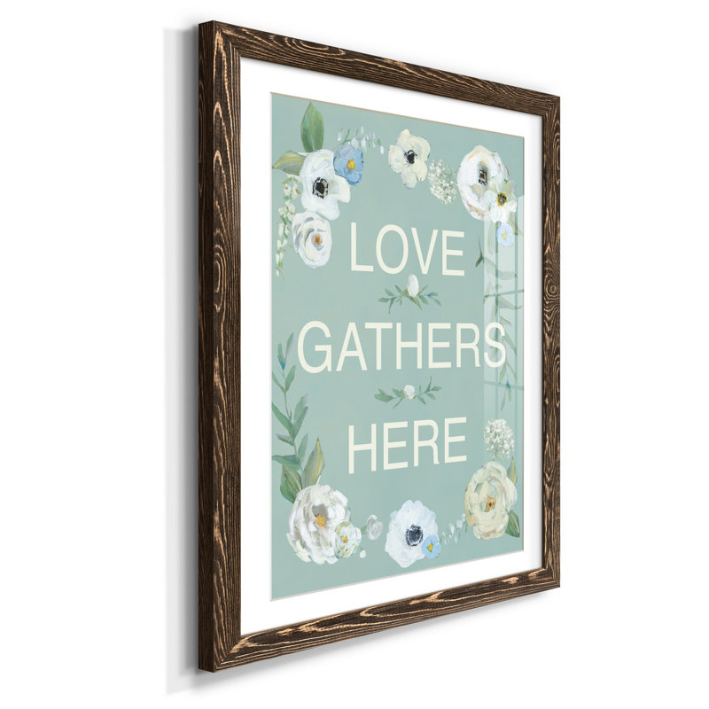 Love Gathers - Cadre photo sur papier, H 44 po x l 31 po x P 1 po, Noyer