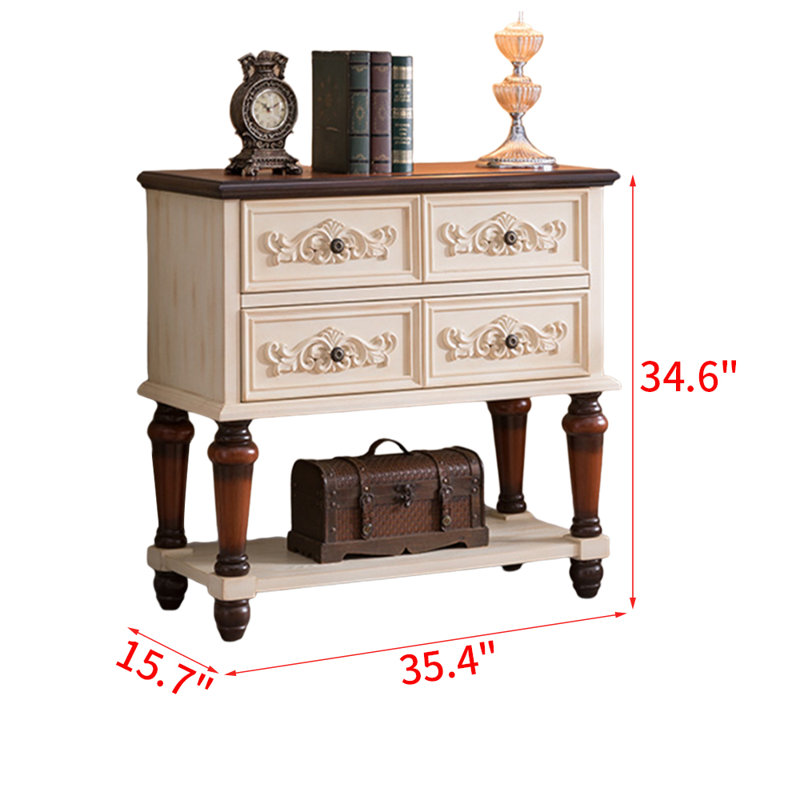 Commode d'appoint Casurina, Brun / blanc