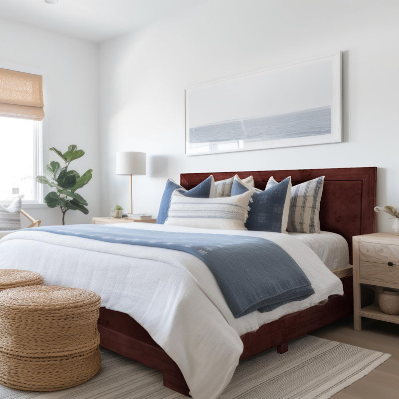 Trent Wood Low Profile Platform Bed, Full, Walnut