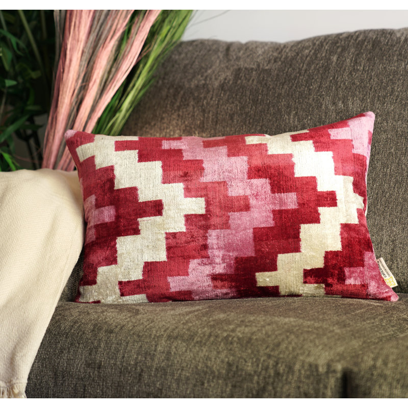 Chevron Feather Throw Pillow, Pink