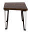 Table de bout Ally, incrustations en métal doré, Parota brun noyer 24 po