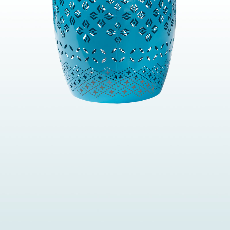 Table d'appoint d'extérieur en métal Sequoia, H 17,94 po x l 11,93 po x P 11,84 po, Bleu