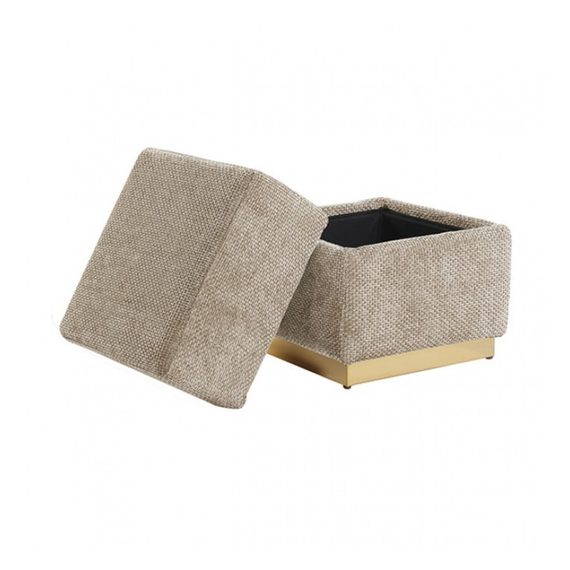 Tabouret de rangement Bowman, Gris argenté