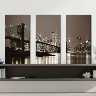 Saturday Night - 3 Piece Wrapped Canvas Painting