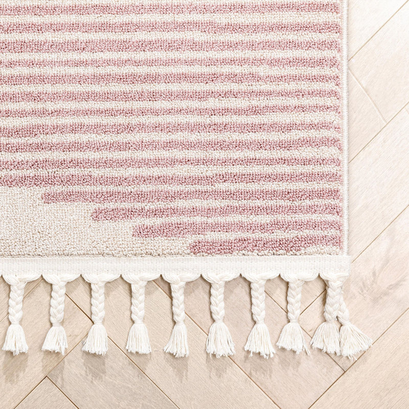 Loop-De-Loop Geometric Synthetic Area Rug, Runner 67 x 220cm