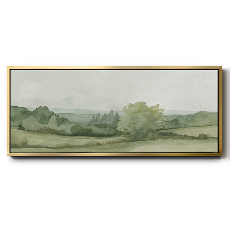 Croquis de paysage rétro II, toile encadrée, H 20 po x l 50 po