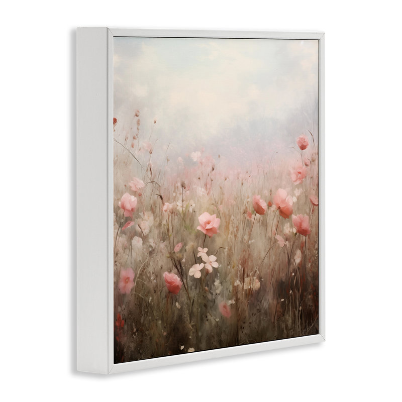 Giclée encadrée floraison de prairies roses, design par Arlington Prints, H 17 po x l 17 po