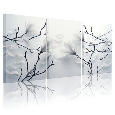 Ensemble de 3 tableaux muraux sur toile à motifs floraux représentant des branches, pour la décoration du salon, de la chambre et de la maison.