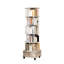 Bibliothèque blanche pivotante avec tiroir - Présentoir à 360 °, support de rangement à 6 niveaux pour les petits espaces, chambre à coucher, salon