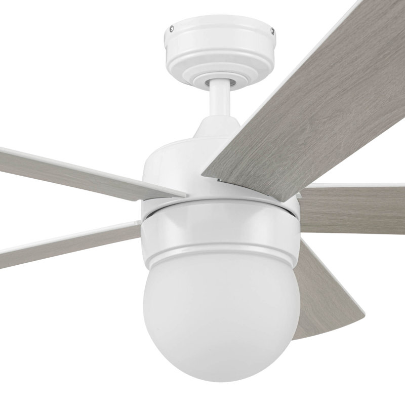 Ventilateur de plafond d'intérieur 52 po avec télécommande et ensemble d'éclairage Ardrey Kell, Blanc