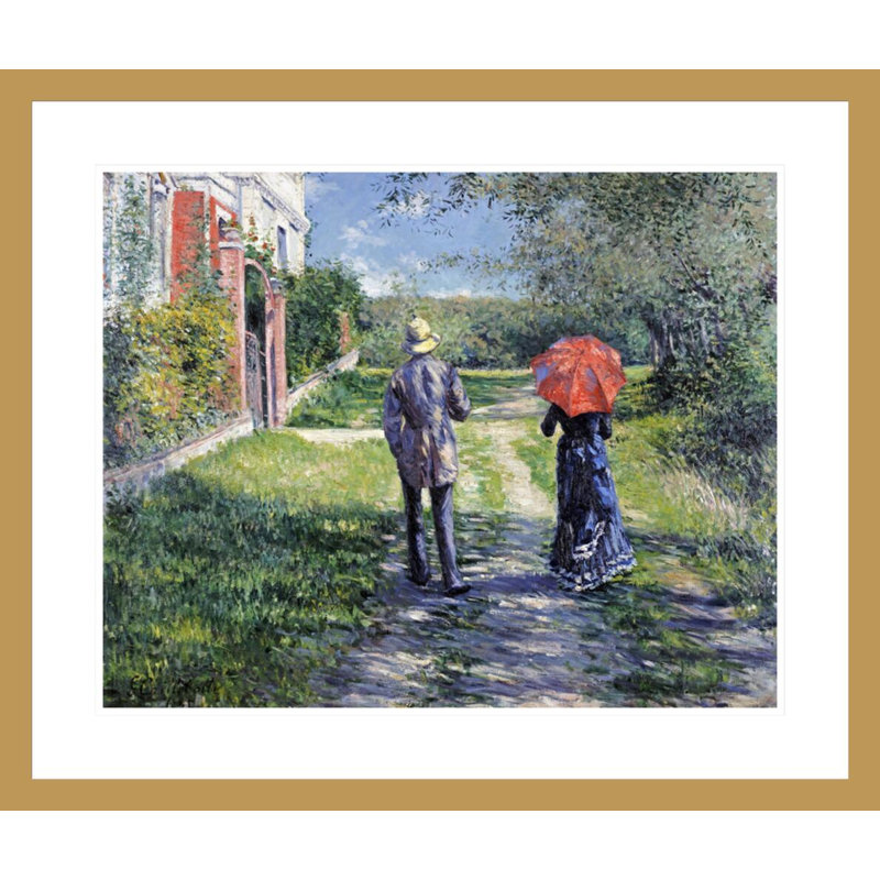 «The Path Uphill» par Gustave Caillebotte - Estampe numérique encadrée, H 23,5 po x l 27,88 po