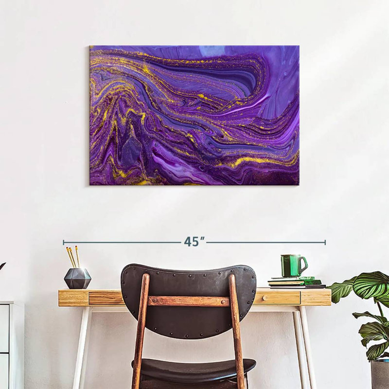 Mauve abstrait - reproduction sur toile tendue, H 24 po x l 36 po x P 1,25 po