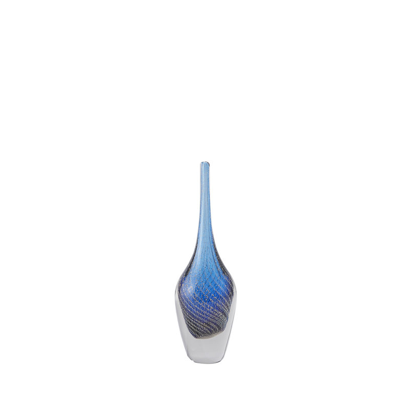 Flecked Spire Bottle-Sm, Blue, Overall Height- 15.75"