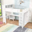 Lit mezzanine en bois avec bureau, garde-robe, charge USB et tablettes de rangement-1396242354