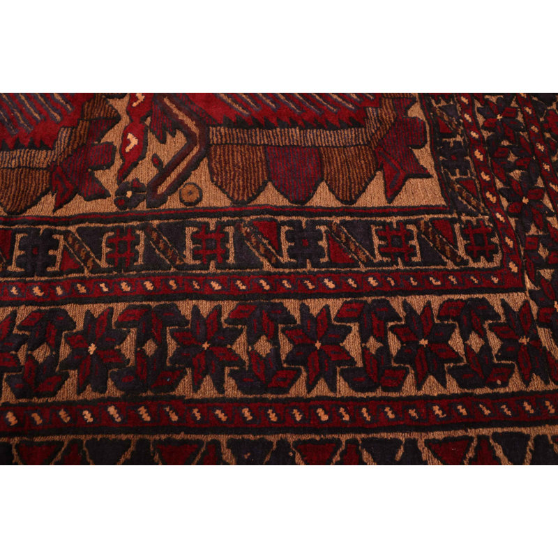 Tapis rouge tadjik Caucase 4 pi 1 po x 5 pi 5 po
