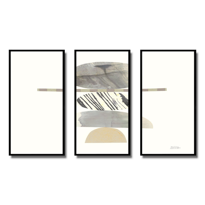 Ensemble de 3 encadrements géométriques neutres I - Shabby Elegance, H 20 po x l 36 po, Noir