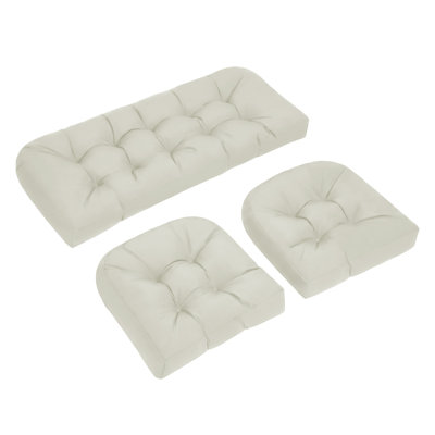 Ensemble de 3 coussins de chaise d'extérieur, ensemble de 3 coussins de chaise en mousse et polyester, gris, antidérapant, imperméable et capitonné