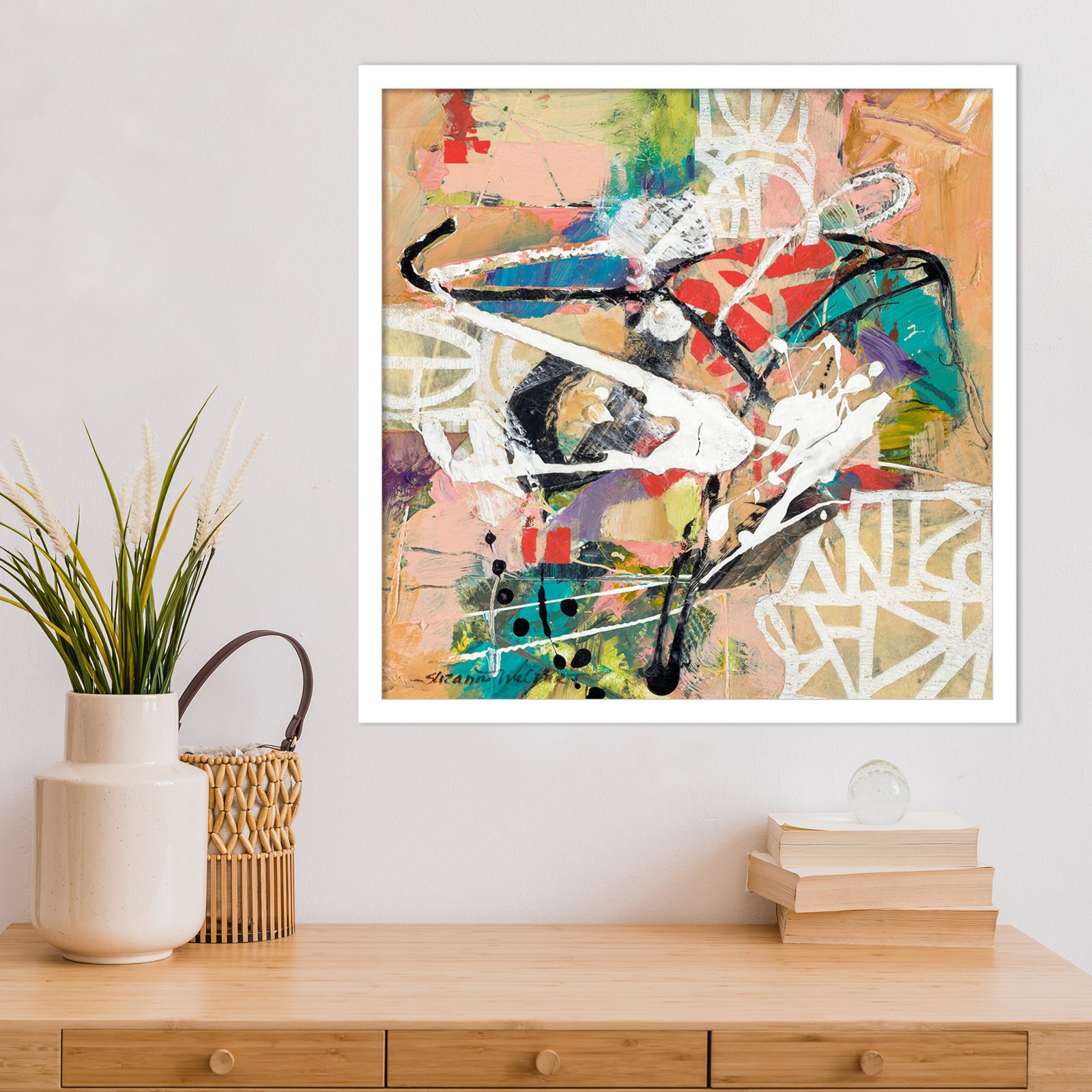 Sutter "Talk 2 Me" Print by Suzanne McCourt, 21" H x 21" W, White
