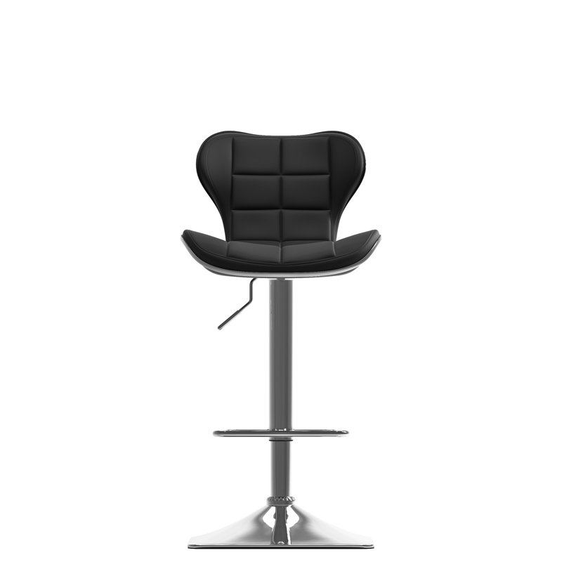 Carty Swivel Upholstered Adjustable Height Counter Stool, Black
