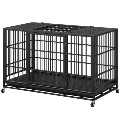 Caisse mobile pour chien avec chenilles verrouillables
