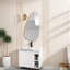 Meuble-lavabo et lavabo blanc brillant et peu encombrant, design moderne