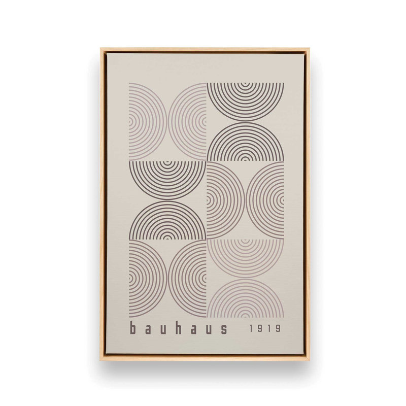 «Warm Taupe Bauhaus Composition I», reproduction sur toile avec cadre, H 18,75 po x l 12,75 po, Érable américain