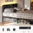 Upholstered Bed Frame with 2 Storage Drawers, Modern Full Platform Bed with Charging Station & LED Light, No Spring Box Needed-558761423