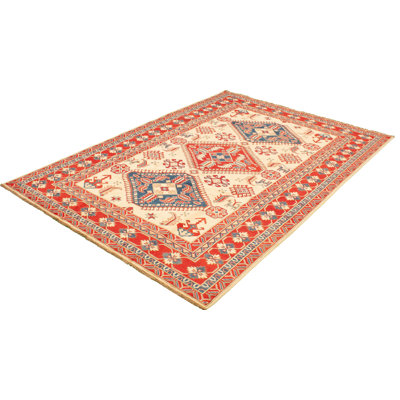 Tapis décoratif en laine rouge de conception unique 8 pi 3 po x 11 pi 10 po noué à la main New Age