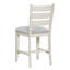Chaises à hauteur de comptoir de 2 avec aspect blanc antique, siège gris confortable, dossier, structure en bois, pour la salle à manger, assemblage requis