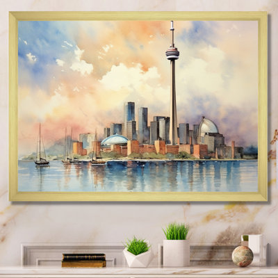 Toronto Watercolor Landscape - Ontario Wall Art Living Room