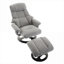 Fauteuil inclinable simple à assise simple en chenille gris avec repose-pieds pivotant et repose-pieds