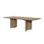 Table de salle à manger rectangulaire extensible de 203 cm (80 po), 203 cm (80 po) L x 107 cm (42 po) l x 76 cm (30 po) H, bois massif et MDF, 1 ensemble (2 boîtes), couleur blé, placage en chêne blanc américain